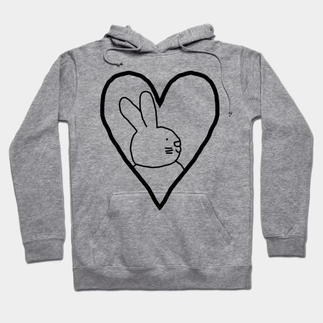 My Easter Bunny Valentine Line Drawing Hoodie by ellenhenryart